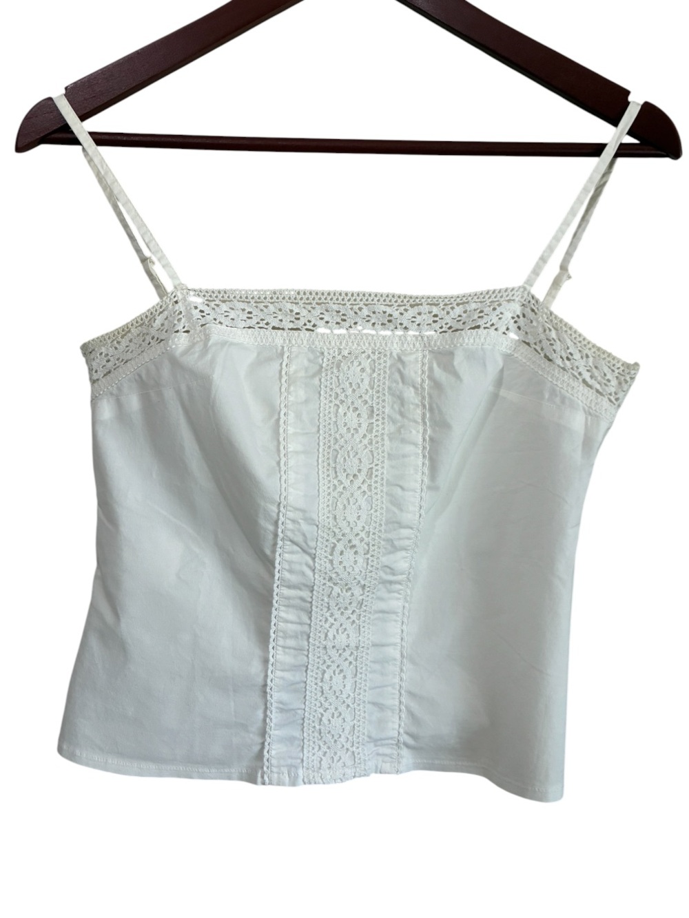 Kookaï Women's White Crochet Lace Cami Tank Top Size 38
